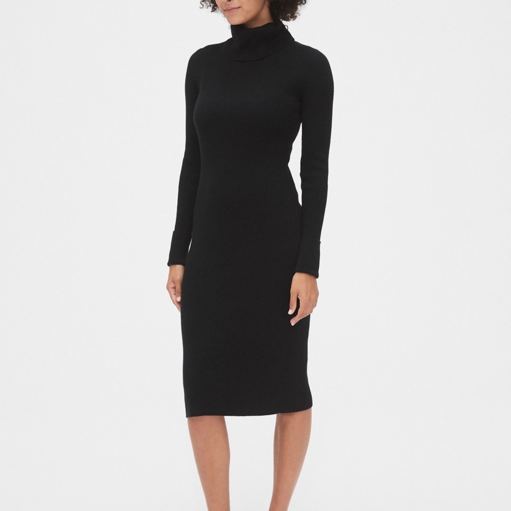 Gap ribbed turtleneck midi dress